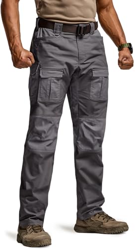CQR Men's Flex Ripstop Tactical Cargo Pants