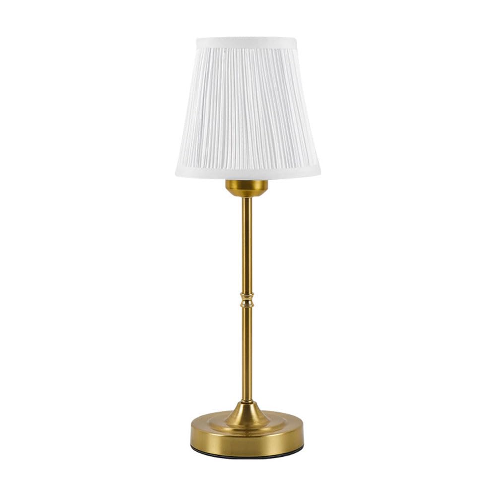 MEGHALI Vintage Desk Lamp Gold Touch Table Lamp With Fabric Lampshade Rechargeable LED Lamp With 3-Color Dimming For Bedroom Living Room Dining Room Type-C Fast Charging