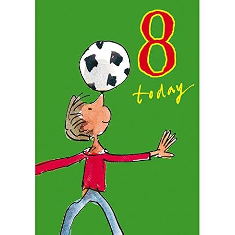 Woodmansterne Boy's Birthday Card - Age 8 - Quentin Blake - Little Footballer Cover