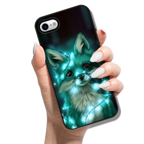 Handyhülle für iPhone SE (2022) / SE 2020/8 / 7 Hülle Silikon Muster Motiv für Mädchen Jungen Cover Weich TPU Etui Tasche Cover Bumper Schutzhülle Case - Leichter Fuchs