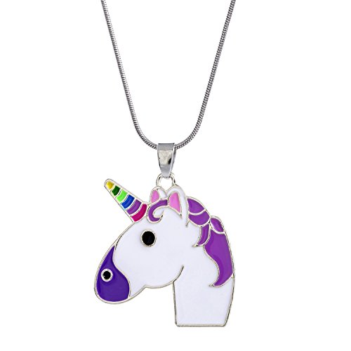 Vinjewelry Unicorn Pendant Cute Necklace Gift for Little Girl Unicorn Art Multi-color Jewelry