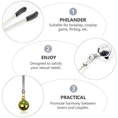 EXCEART 2 Pares de Clipes para Mamilos Braçadeiras de Seios Femininas Ajustáveis Com Sinos Corrente