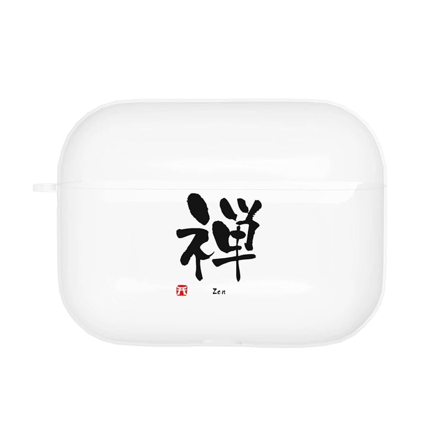 充電ケース ホワイト 使用感あり Amazon | 禅の漢字ロゴ入り