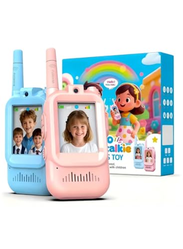 Kids Video Walkie Talkie Toy (2-Pack) - 2.4G WiFi Rechargeable Handheld Intercom with 2-Inch Screen and Fun Voice Changing Function for Boys & Girls