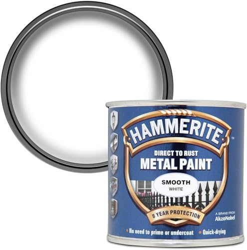 Metal Paint Smooth 250ml White Rust-Resistant Quick-Drying Coating for Metal Surfaces Ideal for Gates Railings & Furniture Indoor & Outdoor Use