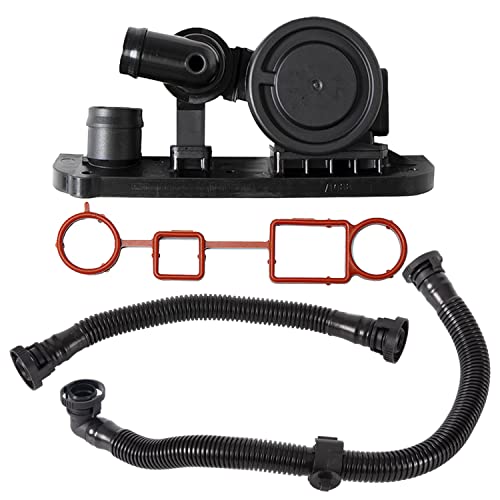 PCV Crankcase Vent Valve + Gasket + Hose Replacement For 2005 2006 VW Jetta Passat Audi A3 A4 A4 Quattro 2.0T FSI Black
