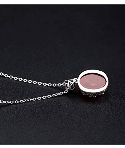 Collier fin en argent précieux et pendentif en véritable calcédoine