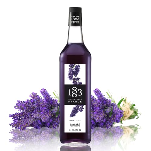 1883 Lavender Syrup for Drinks, 1 Liter Plastic Bottle (Pack of 2)