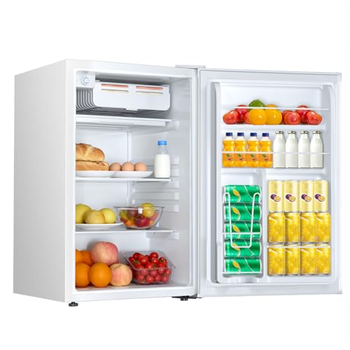 Image of Electactic 4.5 Cu.ft Mini Fridge with Freezer, Compact Refrigerator with Reversible Single Door, Adjustable Thermostat, Low Noise, Energy Efficient for Office, Dorm, Bedroom, Apartment White