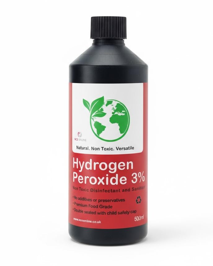 Hydrogen Peroxide 3% Food Grade (500ml) Child Safety Cap - Pure & Unstabilised