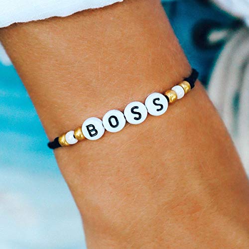 Image of Pura Vida Babe /Salty /Lover /Boss - Alphabet Bead Bracelet - Waterproof Band