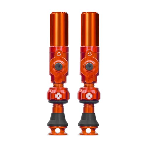 Muc Off Big Bore Hybrid Válvulas Tubeless, Naranja 30 mm – Tapas de Válvula de Bicicleta de Precisión con Tecnología Revolucionaria de Flujo de Aire para Bicis Tubeless de Ruta, MTB y Gravel