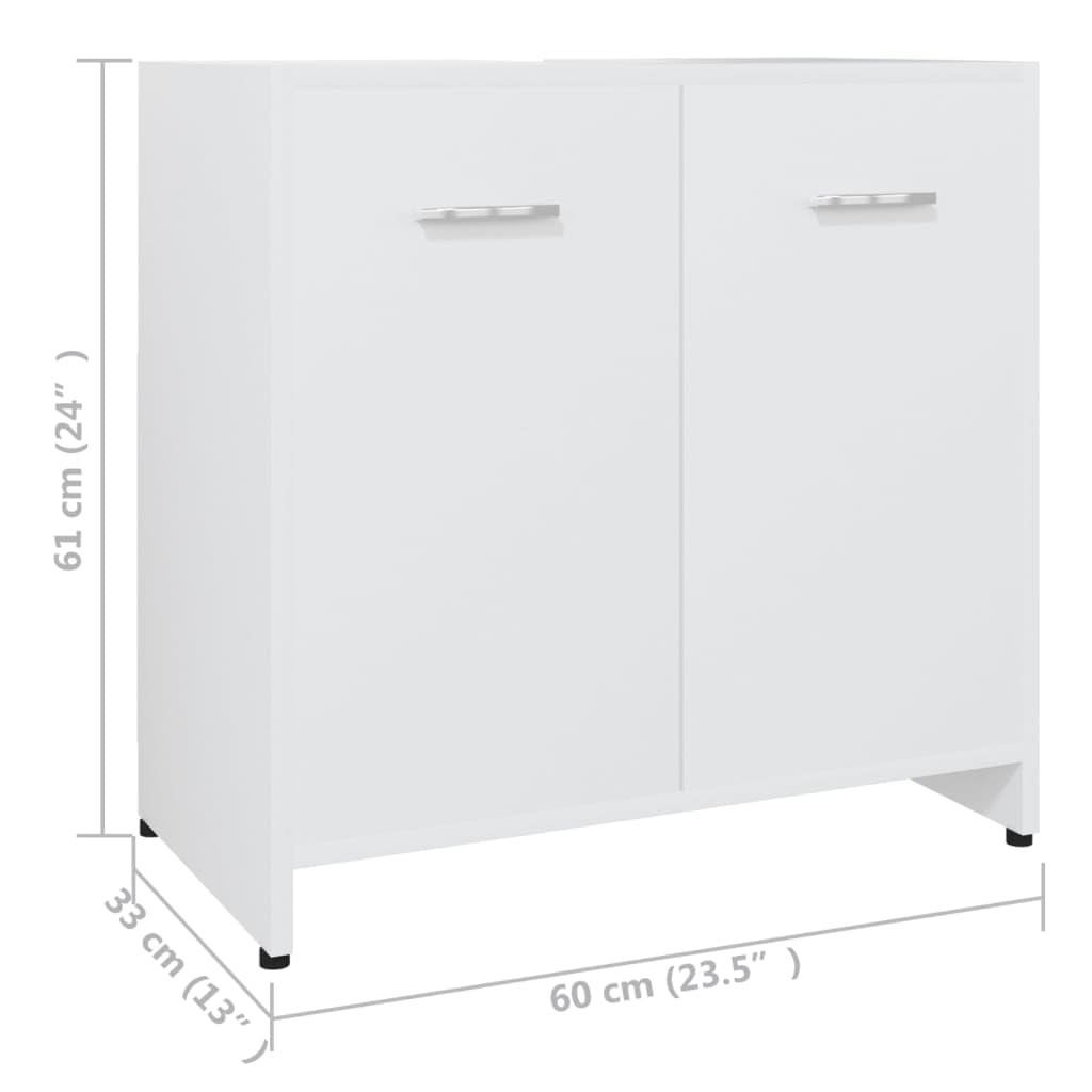 Mobile-Mobile Bagno Bianco 60x33x61 cm Legno Ingegnerizzato