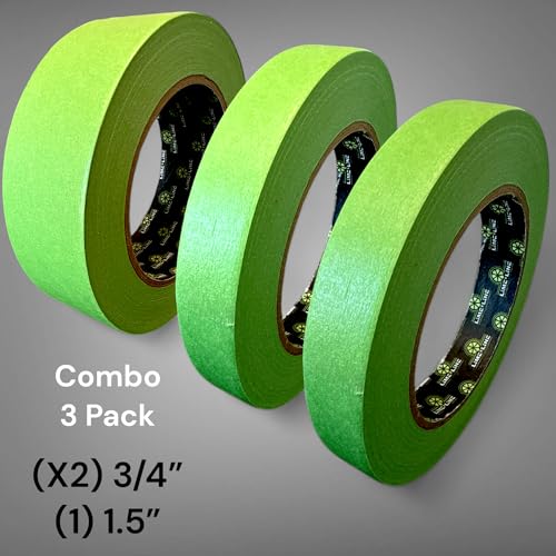 Image of LiME LiNE Green Fineline Paper Masking Pinstriping Tape for Automotive Airbrushing Designs and Custom Painting (Combo Masking - Pack of 3)