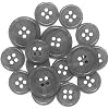 ButtonMode Luxury Suit Button Set - 16pc Dark Gray (20mm & 15mm) For Jackets & Pants