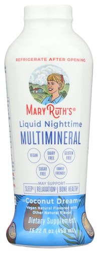 Image of MaryRuth's Liquid Nighttime Multimineral | NO Melatonin | Bedtime Routine | Magnesium Citrate | Calcium | Zinc | Vitamin D3 | Vegan | Sugar Free | Gluten Free | 15.22 Oz