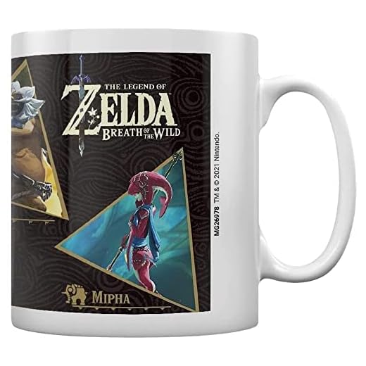 Explorando los Mágicos Productos de "The Legend of Zelda: Tears of the Kingdom" 5 The Legend of Zelda Taza Breath of The Wild (diseño de campeones), taza de cerámica de 325 ml, producto oficial, color blanco