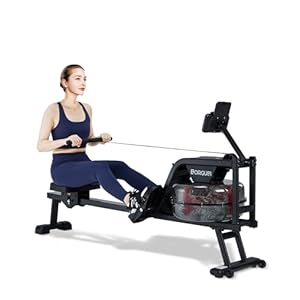 BORGUSI Water Rowing Machine for Home Use, 350 Lbs MAX Weight Capacity Rower Machine with Comfortable Seat, Cushion LCD Monitor and Tablet Holder