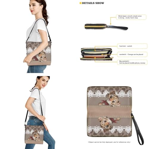 Image of Bucket Crossbody Bag Set for Women Lady, Leather Purse and Wallet Set Large Bucket Bag with Wallet