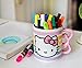 Silver Buffalo Sanrio Hello Kitty Rainbow Dots 3D Sculpted Shaped Handle Ceramic Mug, 20 Ounces