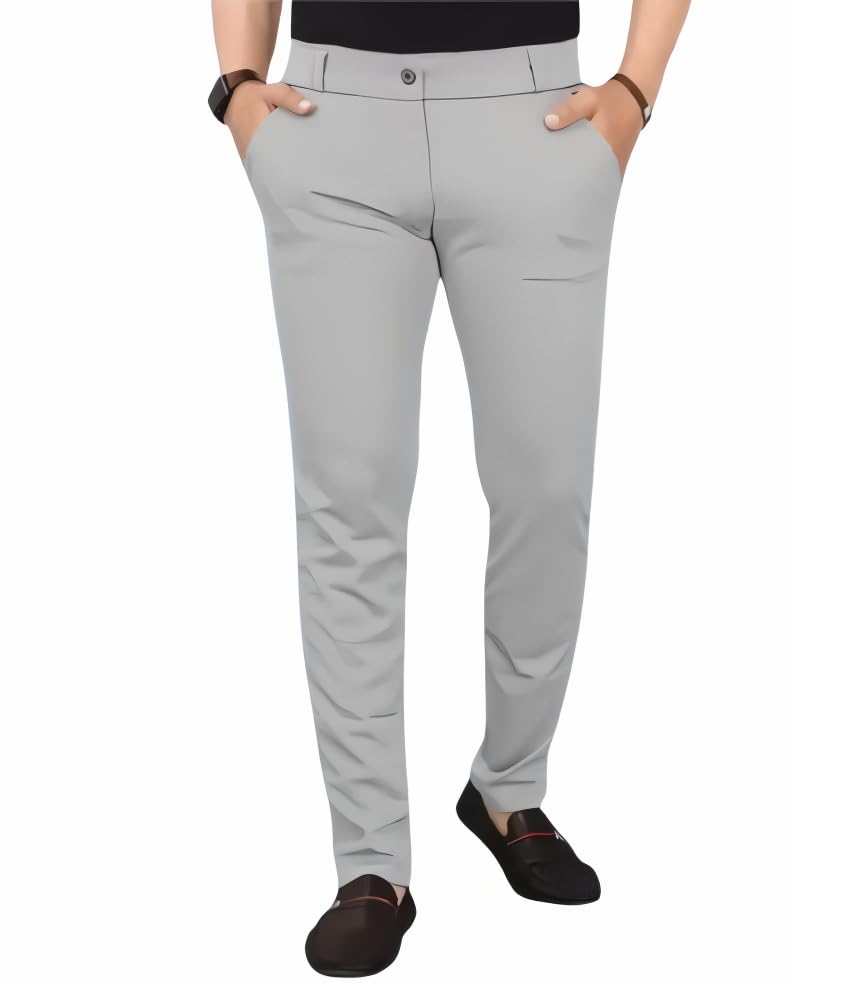 Image of Mens Regular Fit Casual Ankle Chino Trouser Style Lower, Everyday Wear Lower Pants Zipper and Button Closer Lycra Blend Stratchable Trousers