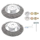 Unkrautbürste Stahlbürste Wildkrautbürste Kegelbürste 200 x 25,4 mm Mähkopf Bohrung Fugenbürste weiche Drahtbürste Stahldraht Bürsten für Rasentrimmer Motorsense Freischneider gegen Unkraut und Moos