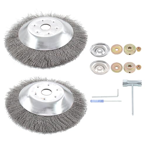 Unkrautbürste Stahlbürste Wildkrautbürste Kegelbürste 200 x 25,4 mm Mähkopf Bohrung Fugenbürste weiche Drahtbürste Stahldraht Bürsten für Rasentrimmer Motorsense Freischneider gegen Unkraut und Moos