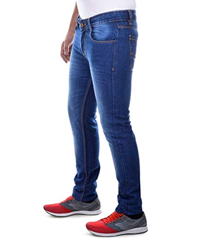 Image of Ben Martin Men's Regular Fit Stretchable 28 Size Dark Blue Cotton Denim Jeans Mid Rise Pant For Men, JJ3-2