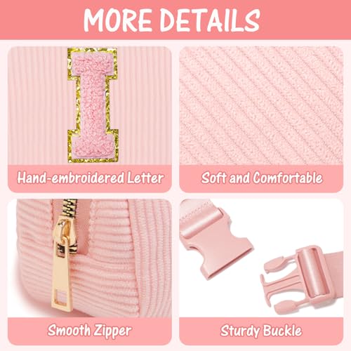 Image of Gitus Gifts for 10-16 Year Old Girls: Christmas Gifts for Teen Girls & Women - Fanny Pack with Initial Letter Patch Belt Bag Crossbody Bag - Trendy Stuff (Light Pink-I)
