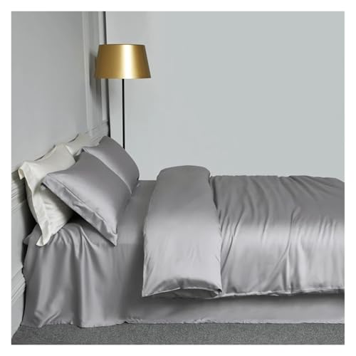 Housse de couette douce 220x220 parure linge de lit 4pcs drap plat taies d'oreiller - 3