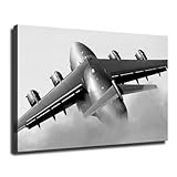 HD canvas print- C-17 G*lobemaster III Transport Aircraft Black And White Picture Vintage United States poster wall art creative decoration suitable for living room office kitchen home decoration (20x30inch-Unframed)