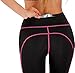 IMIDO Women's Yoga Capri Pants Sport Tights Workout Running Leggings with Side Pocket (L, Hot Pink Capri Pants)