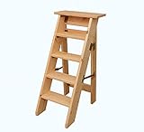 YUEDAI Paso Stool 5 Tier Escalera Plegable del hogar sólido Escala de Madera Refuerzo Cinco Escalera de Mano pequeña Escalera de altillo de Escalera Shelf (Color : B)