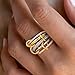 Eaciy Gold Stackable Rings for Women, 14K Gold Plated Cubic Zirconia Rings, Silver Gold Multi Ring Mixed Metals Stackable Ring Set for Women Non Tarnish (5 PCS, 8)