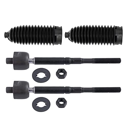 TRQ Front Steering Kit Steering Rack & Pinion Bellow Tie Rod Compatible with 2015-2018 Chevrolet City Express 2013-2019 Nissan NV200 Sentra