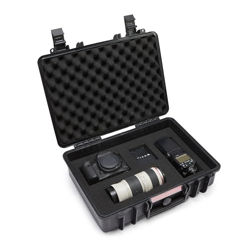 Image of Amazon Basics Portable Hard Camera Case for DSLR Equipment, Customizable Fit, Protective Water Resistant, Medium, Black, 18 inchL x 14 inchW x 6 inchH