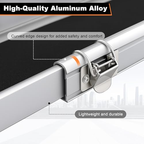 Ruedamann Portable Wheelchair Ramp, 5FT Adjustable Aluminum Ramp for Home, 600lbs Capacity,Telescoping Non-Skid Surface Wheel Chair Ramp for Home, Stairs, Steps, 2Pcs