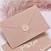 UNIQOOO Wax Seal Stickers - Baby‘s Breath Wedding Invitation Envelope Seal Stickers, Botanical 50 Pcs Self- Adhesive Blush Pink Stickers, Perfect for Invitation, Gift Wrapping, Crafts (Blush Pink)