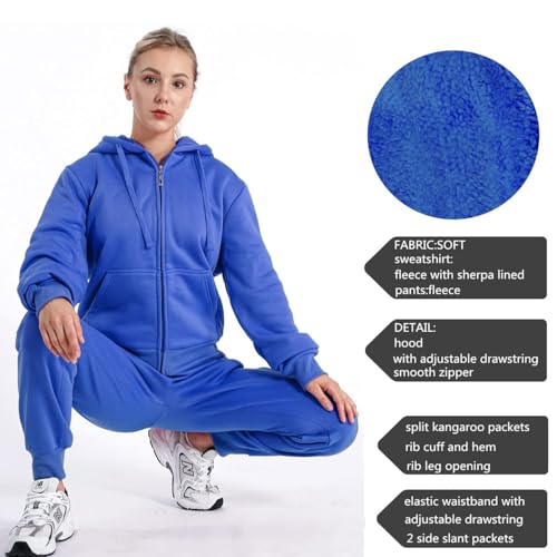 Image of Velour Tracksuit Womens 2 Pieces Joggers Outfits Jogging Sweatsuits Set Soft Sports Sweat Suits Pants