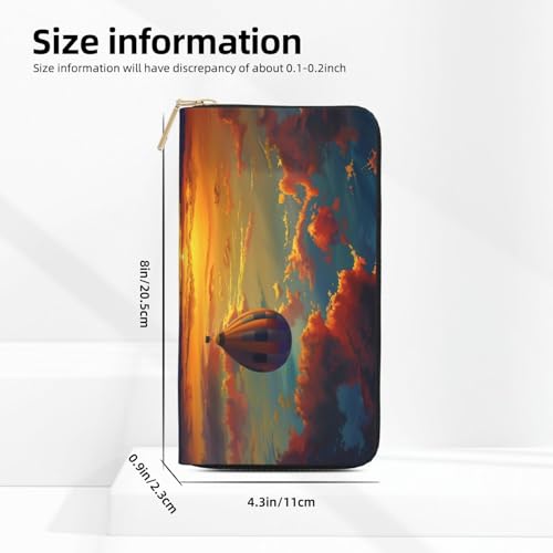 hot air Balloon Sunset Printed Long Wallet for Women Men Cute Coin Purse with Card Holder4