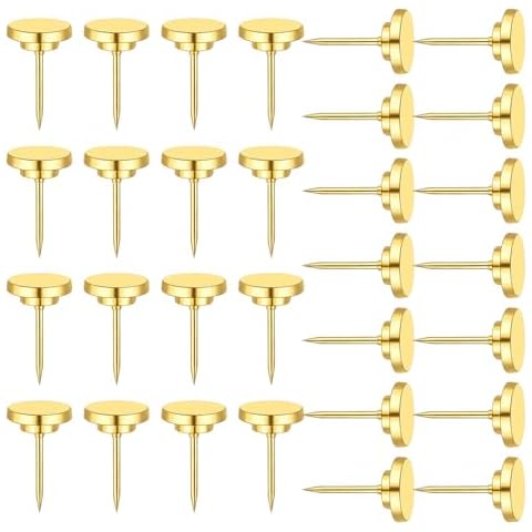 Push Pins Alloy Thumb Tacks 30 Pcs Gold Wall Pins Push Pins for Bulletin Board Cork Board Picture Photo Hanging Thumb Tacks for Home Office Cover