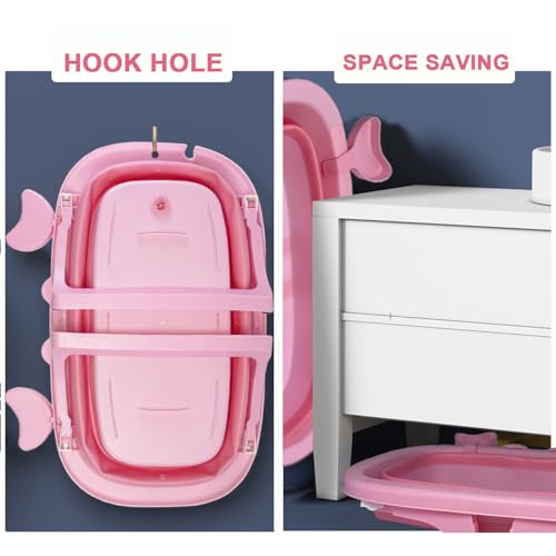 Dog Bathtub, Portable Puppy Bathtub for Easy Baths and Easy Storage with Dog Toys, Dog Bath Tubs for Small Medium Pets,Foldable Pet Shower Tub with Drainage Hole, 26.5 x 17.2 x 7.8In,Pink Dog Bathtub, Portable Puppy Bathtub for Easy Baths and Easy Storage with Dog Toys, Dog Bath Tubs for Small Medium Pets,Foldable Pet Shower Tub with Drainage Hole, 26.5 x 17.2 x 7.8In,Pink