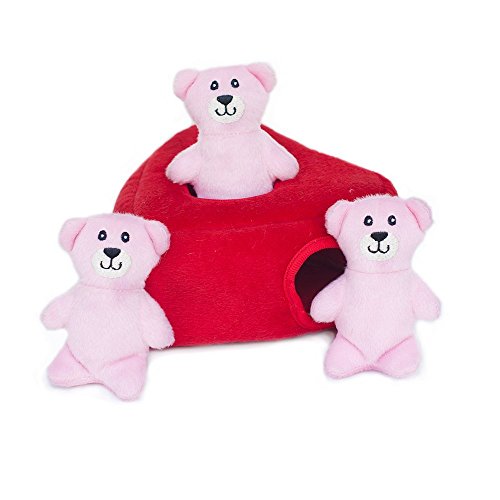 ZippyPaws Valentine's Burrow - Heart 'n Bears Dog Interactive Puzzle Toy for Dogs, Heart ‘n Bears
