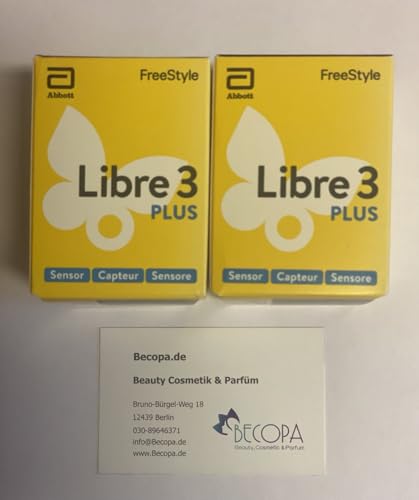 Sensor Abbott FreeStyle Libre 3 Plus, sistema de control de glucosa, 15 días de uso, paquete de 3 unidades