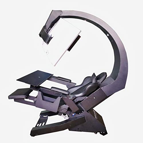 Imperatorworks IW 320 EASECOMFY Gaming Chair Recline Workstation with Massage Genuine Leather boss seat Chair Cockpit for Office and Home for Triple Monitors