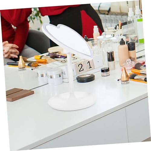 Espejo para maquillaje con luz Led forma corazón portátil miniatura 2