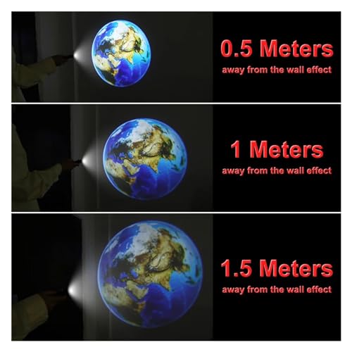 Veilleuse LED Halloween de projection murale Terre Lune sans fil USB - 5