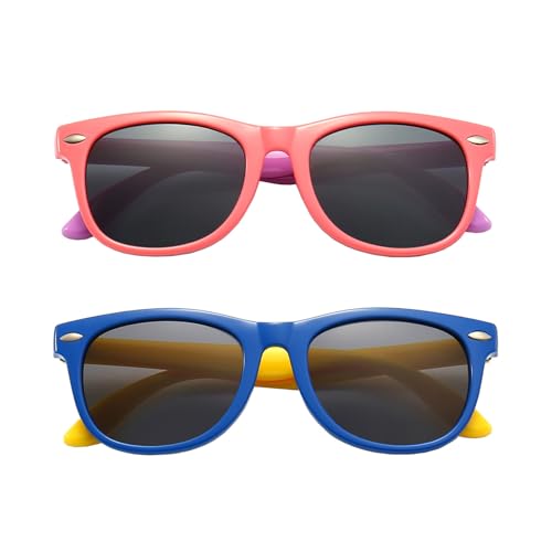 Image of FANNYGO 3 Pack Kids Sunglasses for Boys Girls Kid children's Polarized Sunglasses Age 3-10