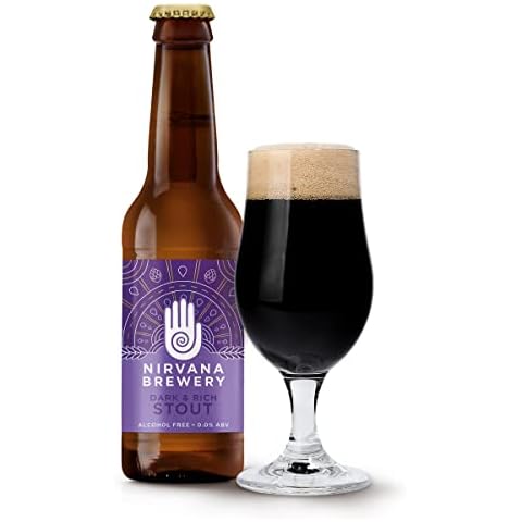 Nirvana Brewery Dark and Rich Stout 0.0% ABV |12 x 330 ml bottles | Non Alcoholic Craft Stout Beer | Brewed in London, UK | Vegan and Gluten Free | Low Calorie Cover