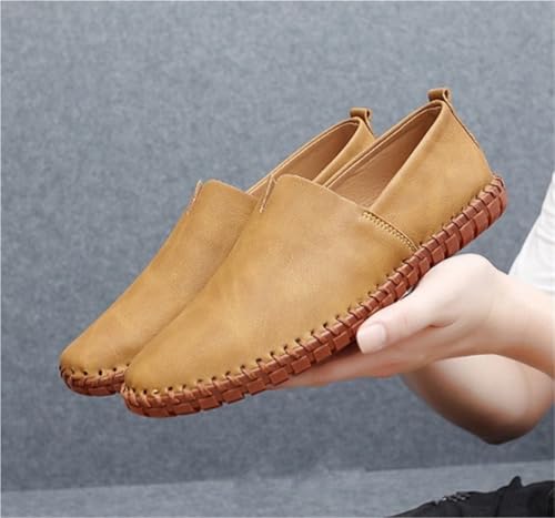 Men's Loafers Shoes Leather Stitching Details Anti-Slip Lightweight Party Outdoor Slip-ons4